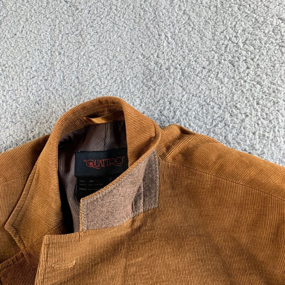 Di Quattro Blazer Mens 42 R Brown Corduroy Sport Coat Jacket 2 Button Casual - Picture 7 of 12